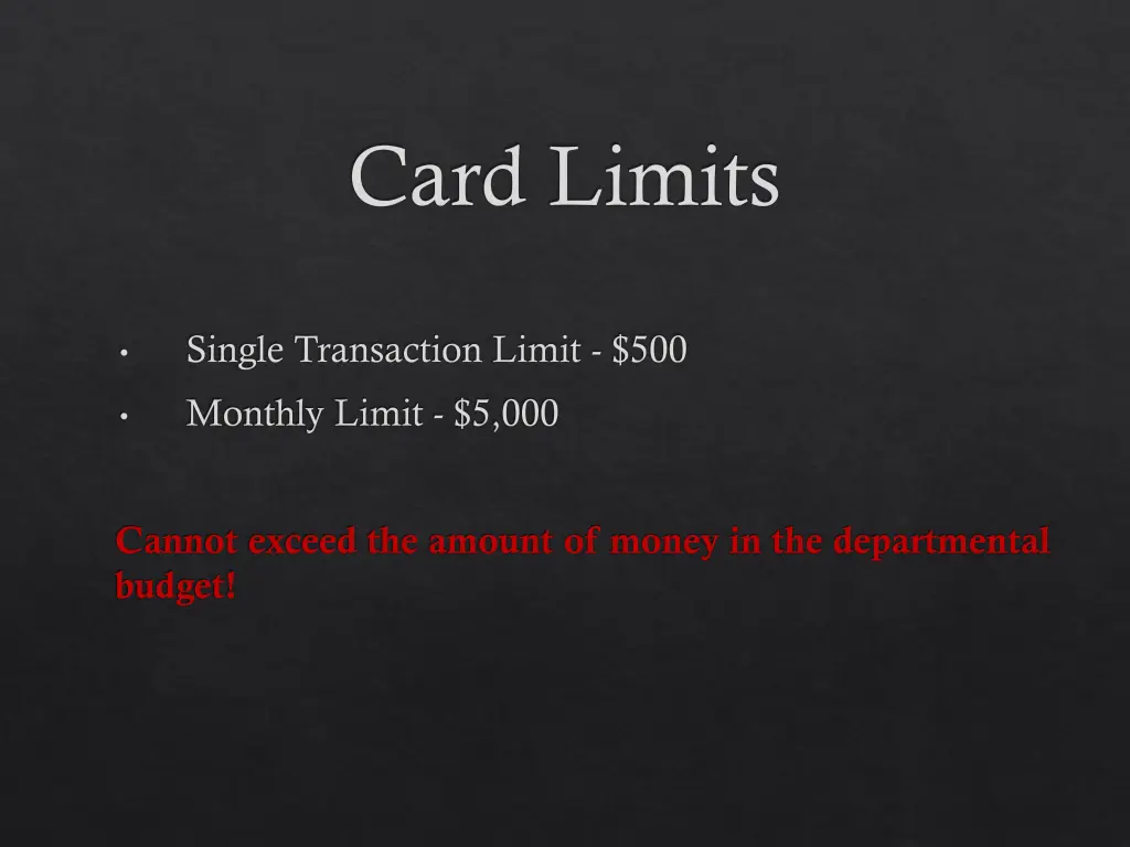 card limits