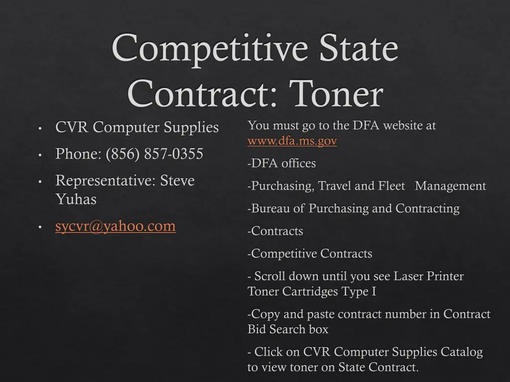 competitive state contract toner cvr computer