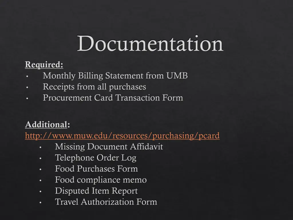 documentation