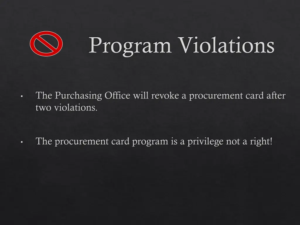 program violations 1