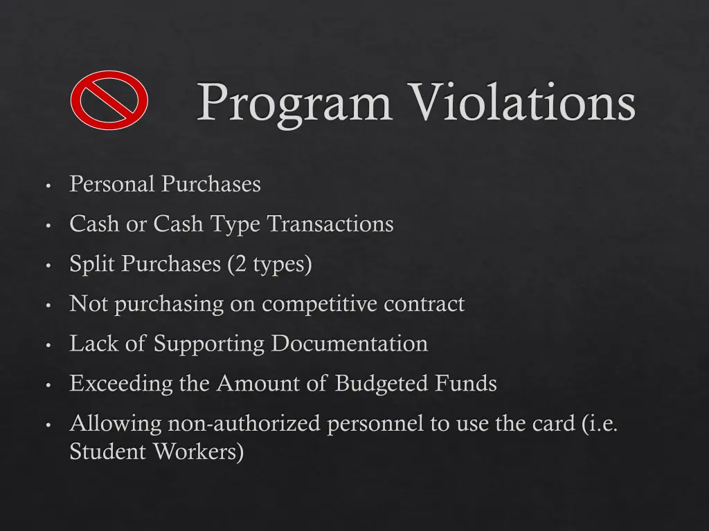 program violations