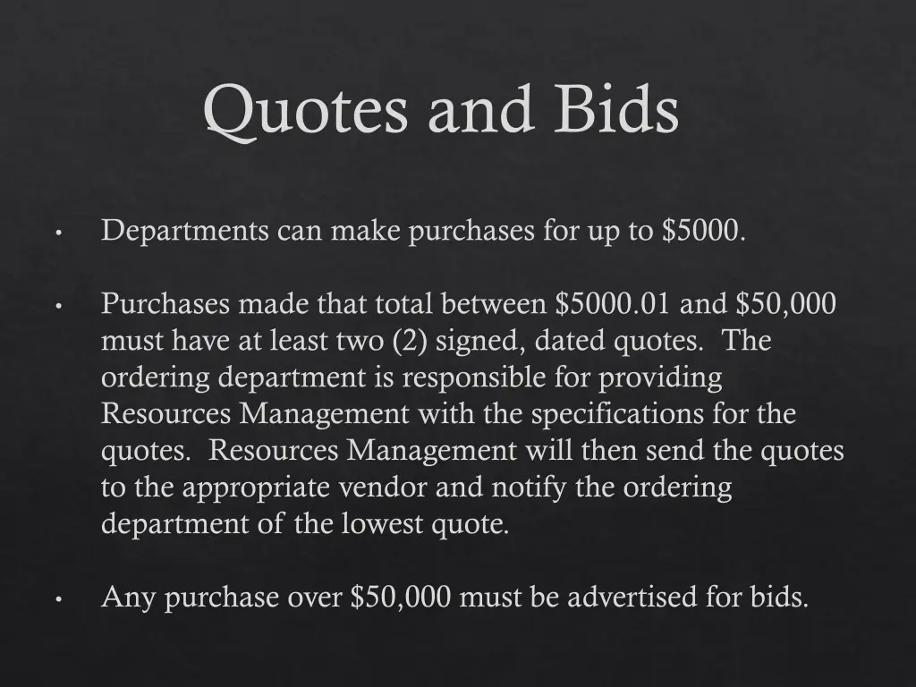 quotes and bids