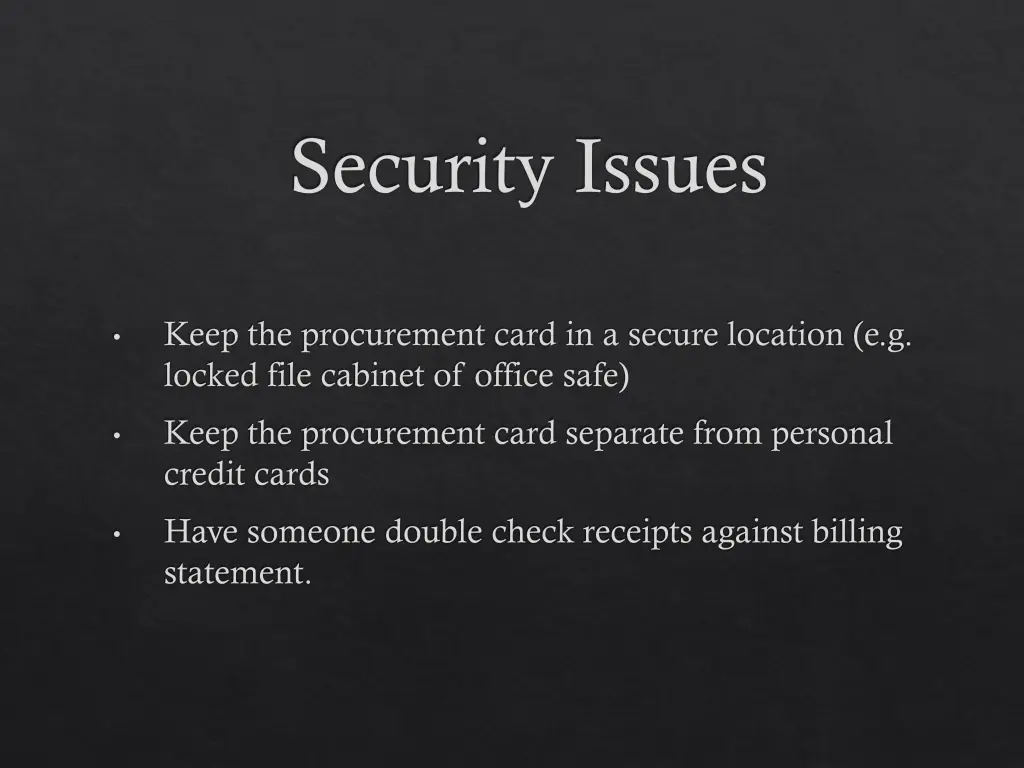 security issues