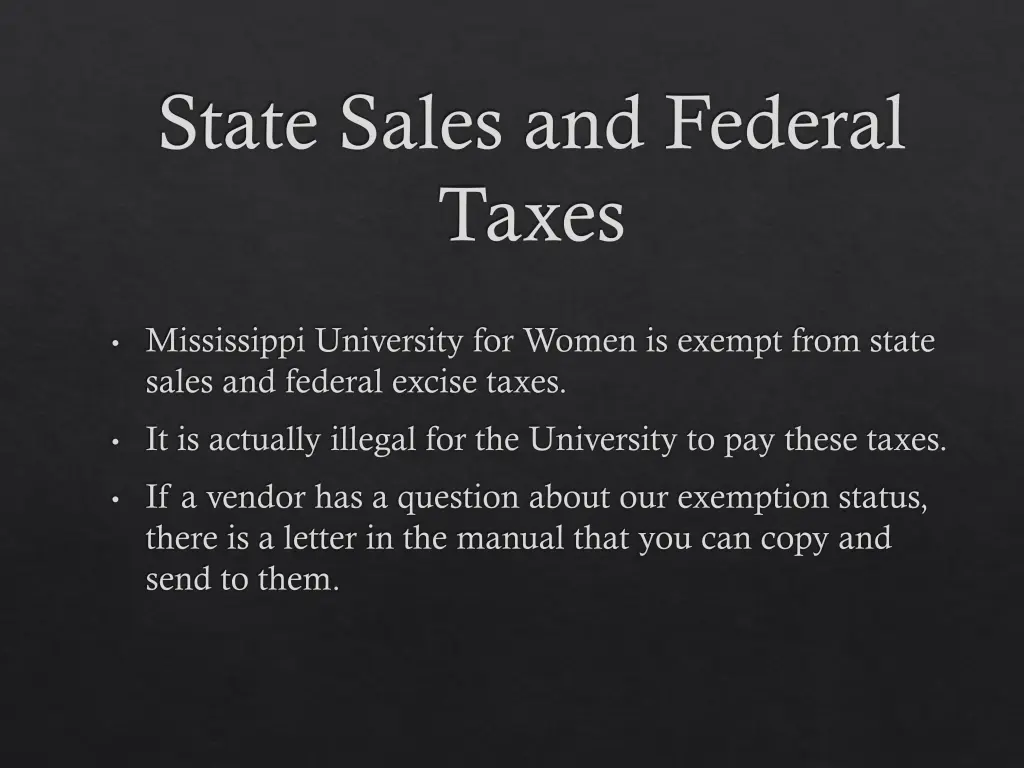 state sales and federal taxes