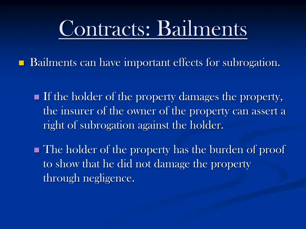 contracts bailments 1