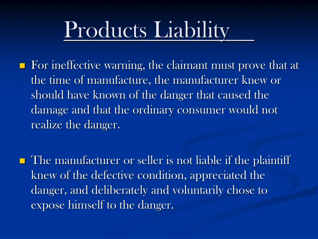 products liability 1