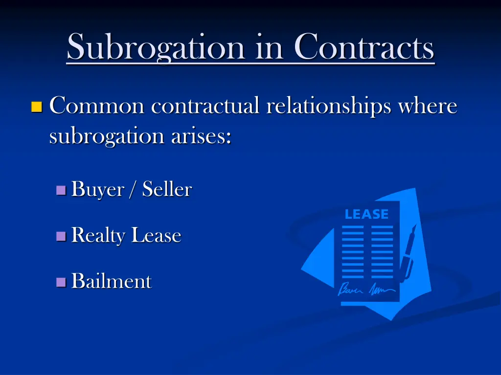 subrogation in contracts 1