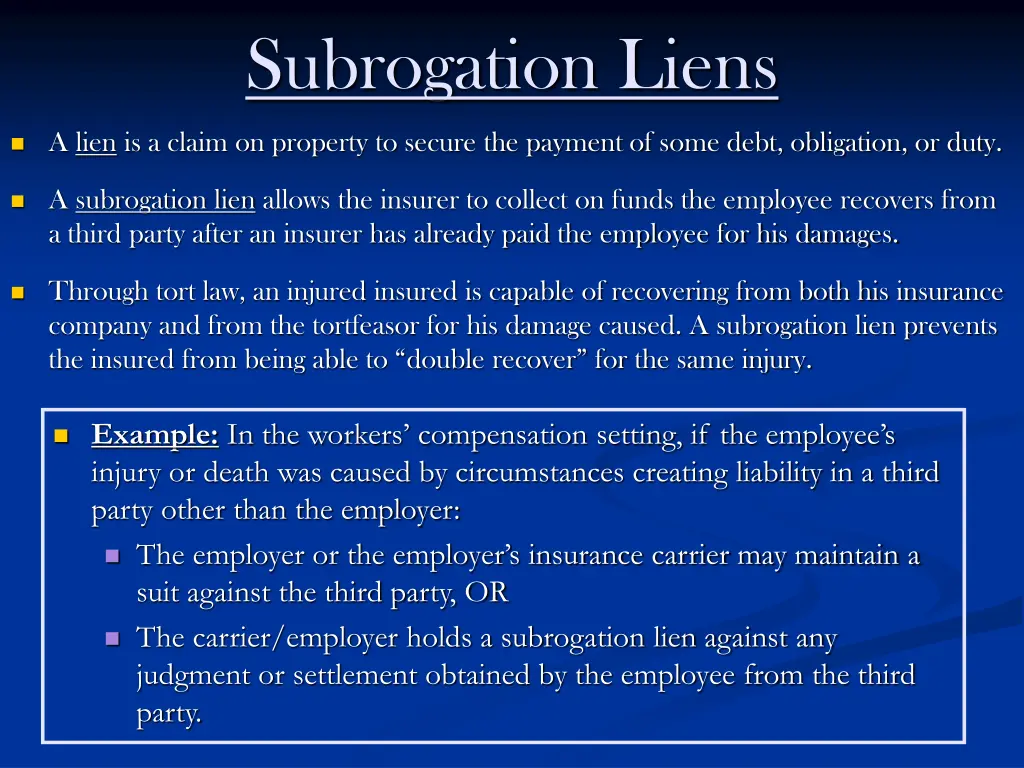 subrogation liens