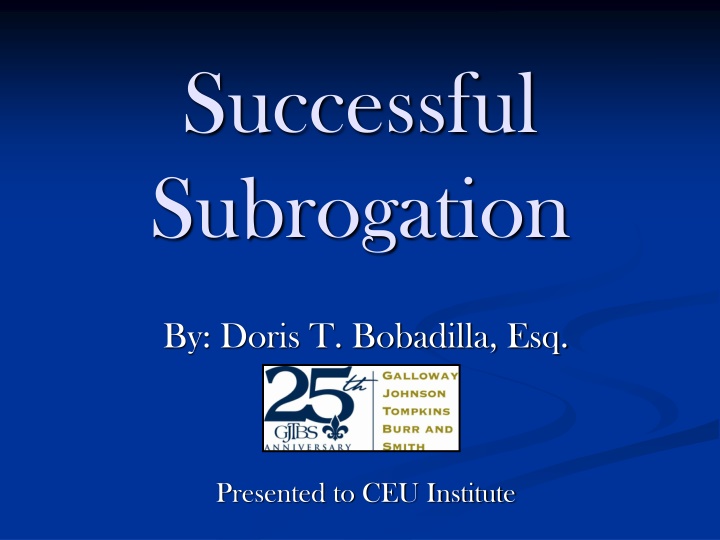 successful subrogation