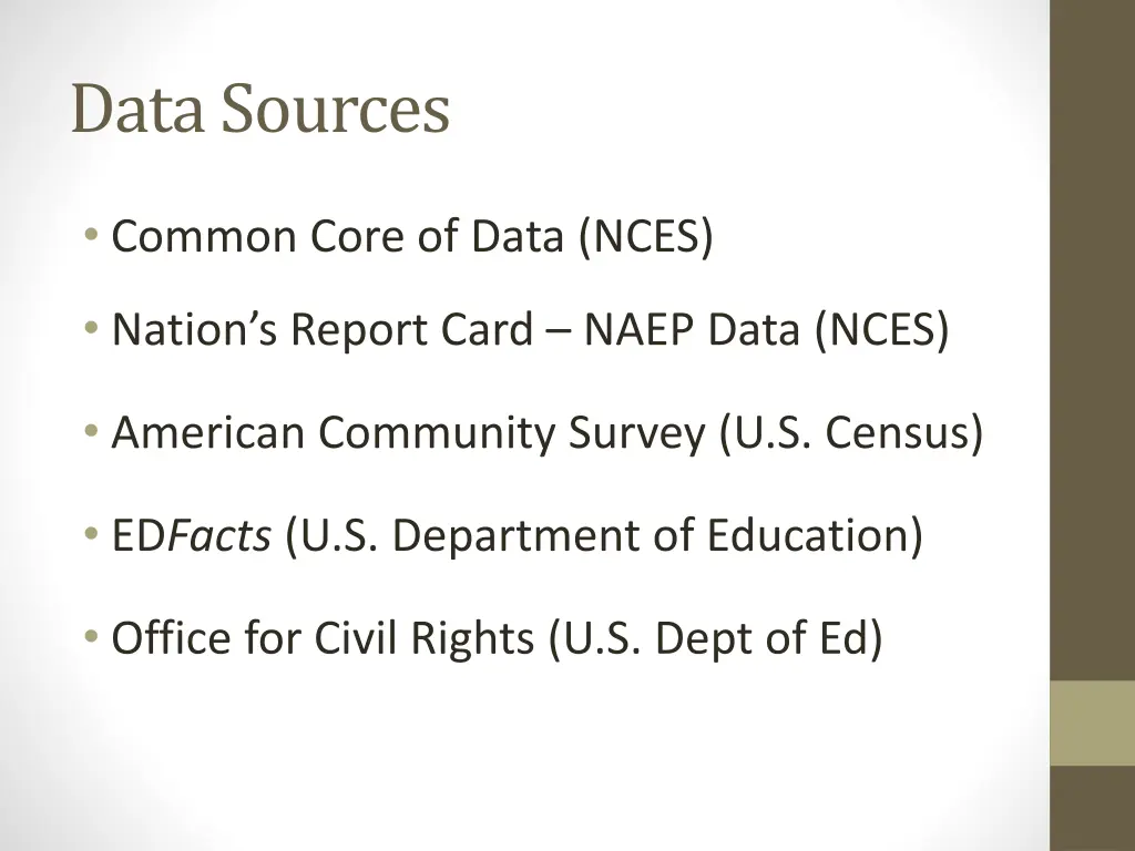 data sources