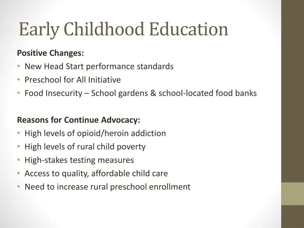 early childhood education