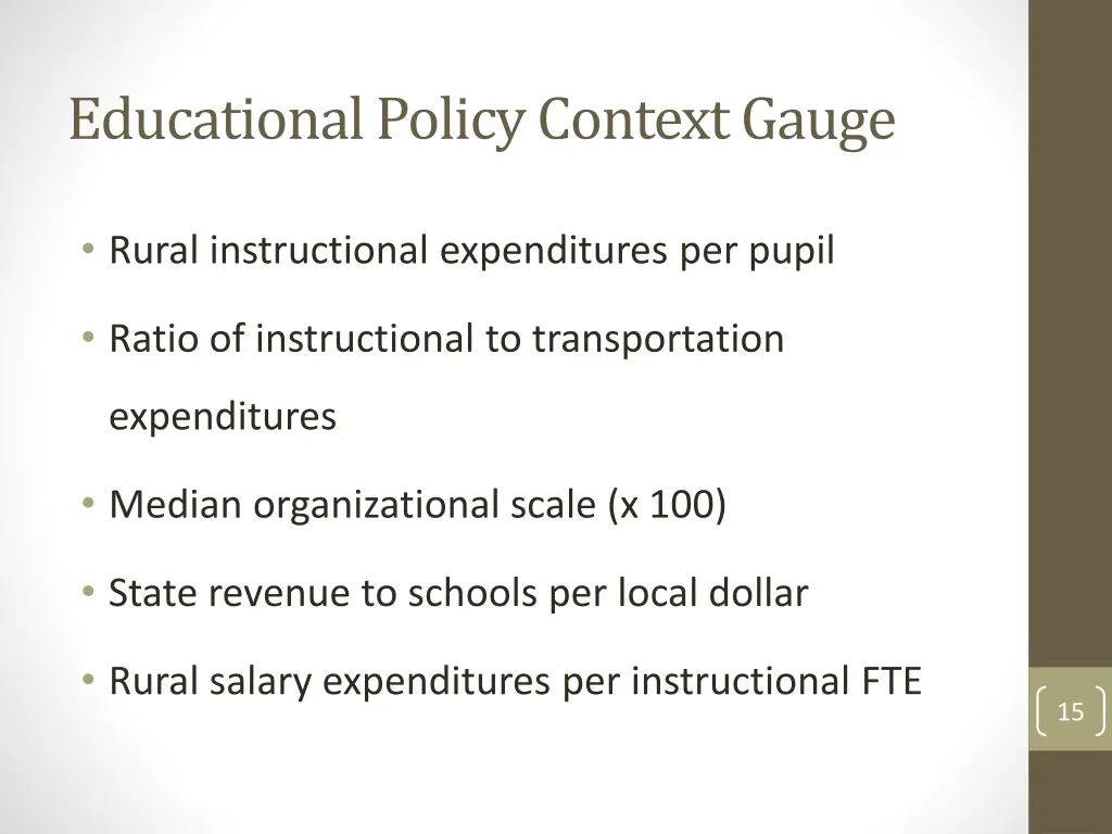 educational policy context gauge