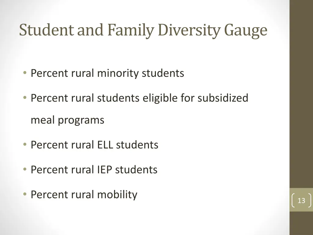 student and family diversity gauge