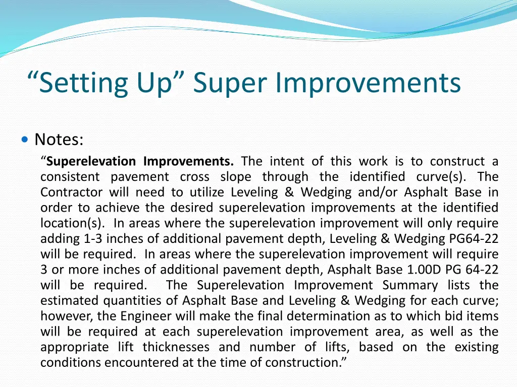 setting up super improvements 2