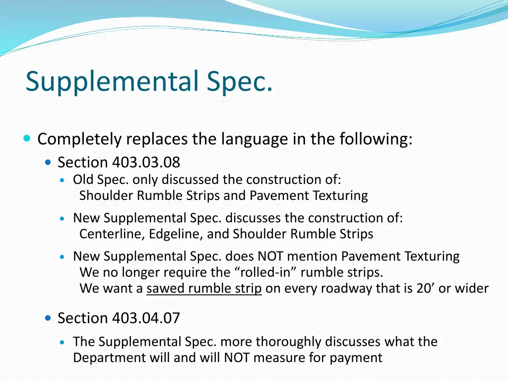 supplemental spec