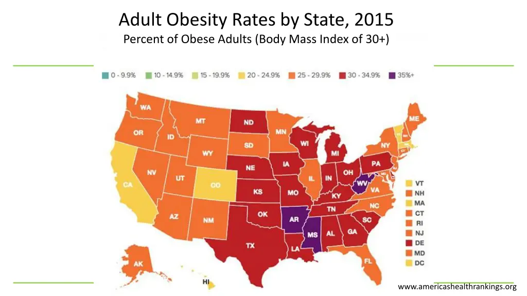 adult obesity rates by state 2015 percent