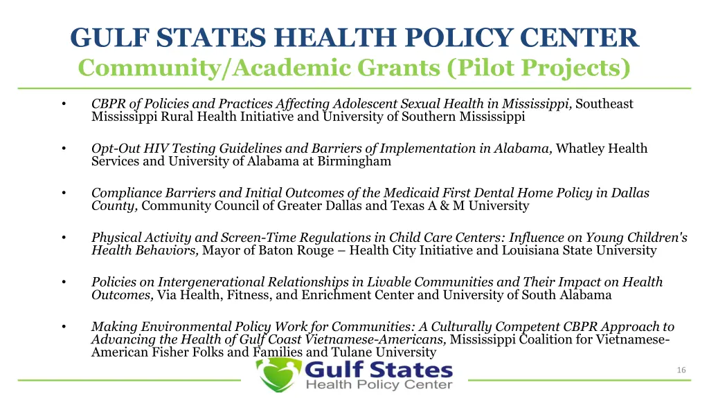 gulf states health policy center community