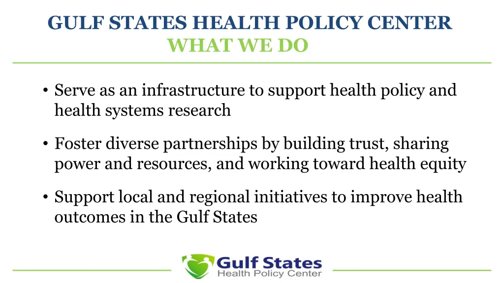 gulf states health policy center what we do