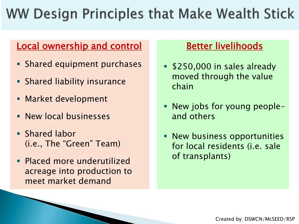 local ownership and control