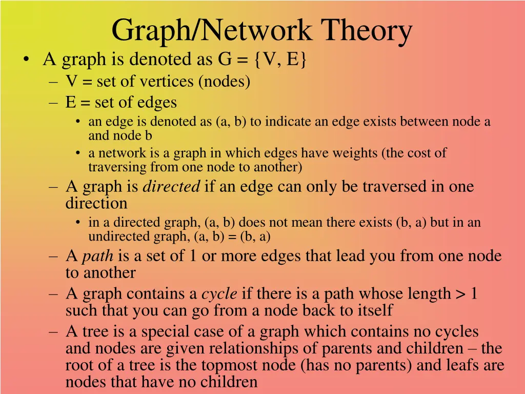 graph network theory a graph is denoted