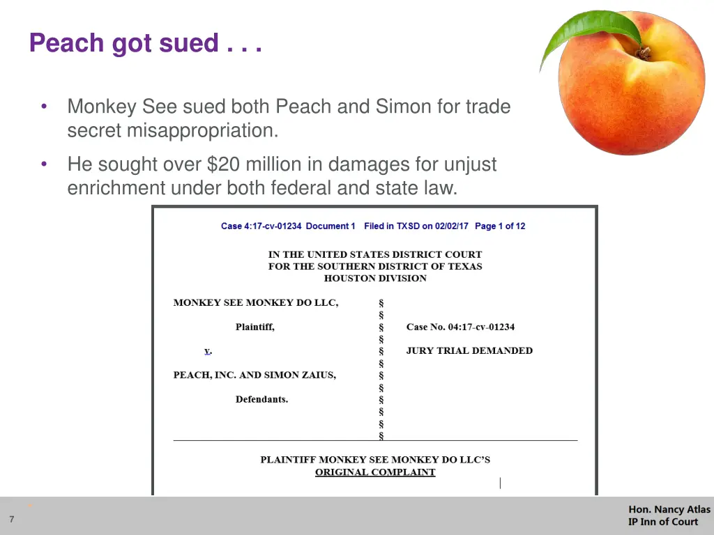 peach got sued