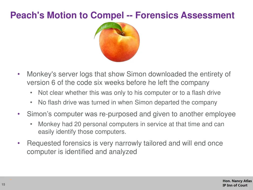 peach s motion to compel forensics assessment