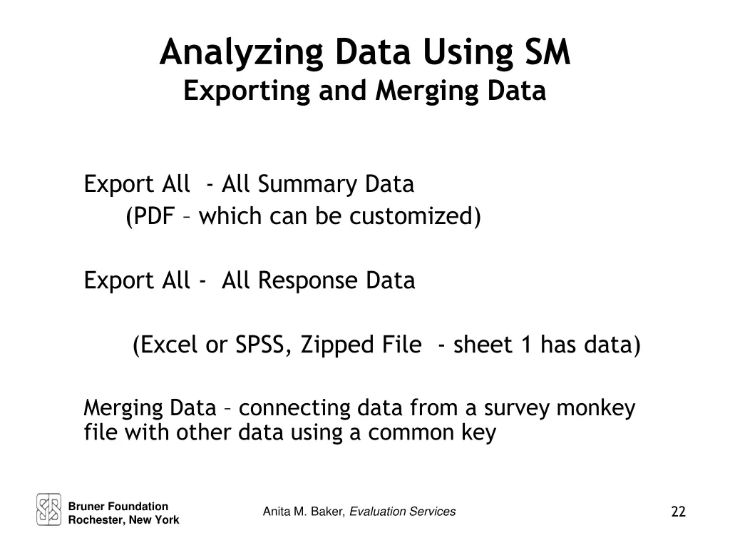 analyzing data using sm exporting and merging data