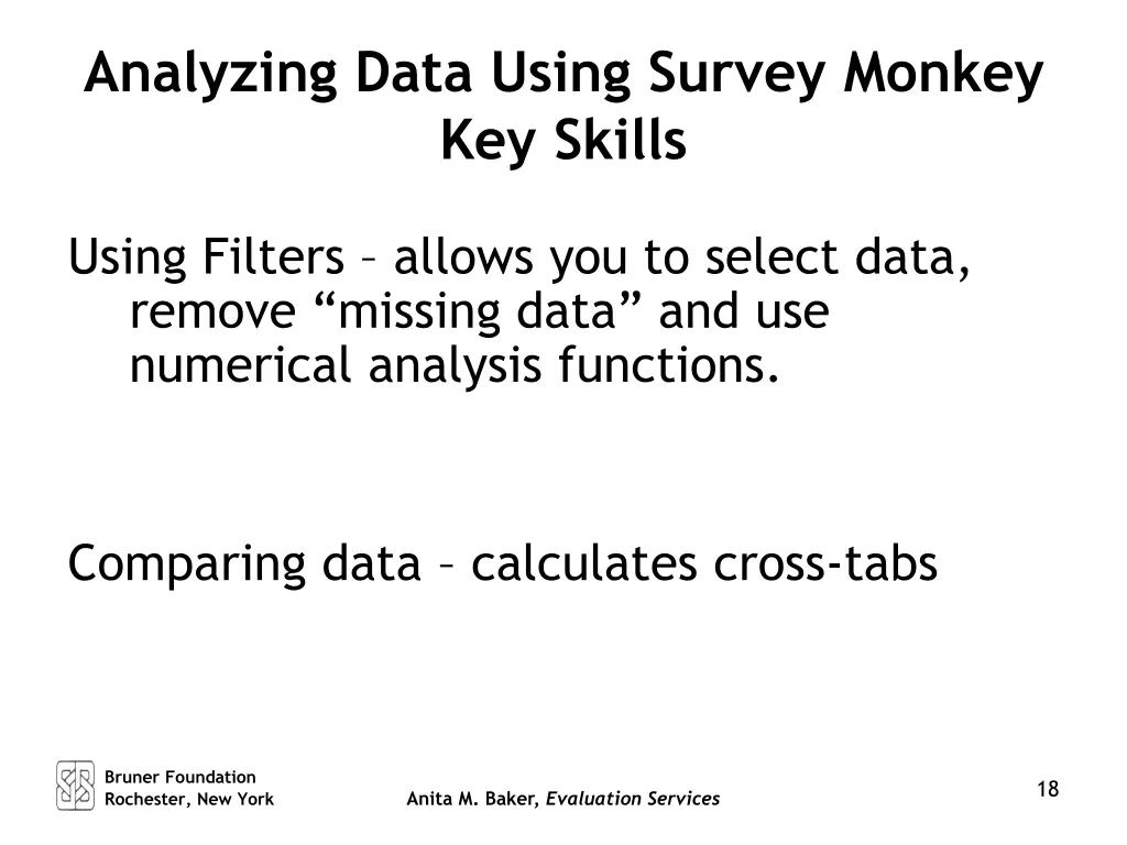 analyzing data using survey monkey key skills 2