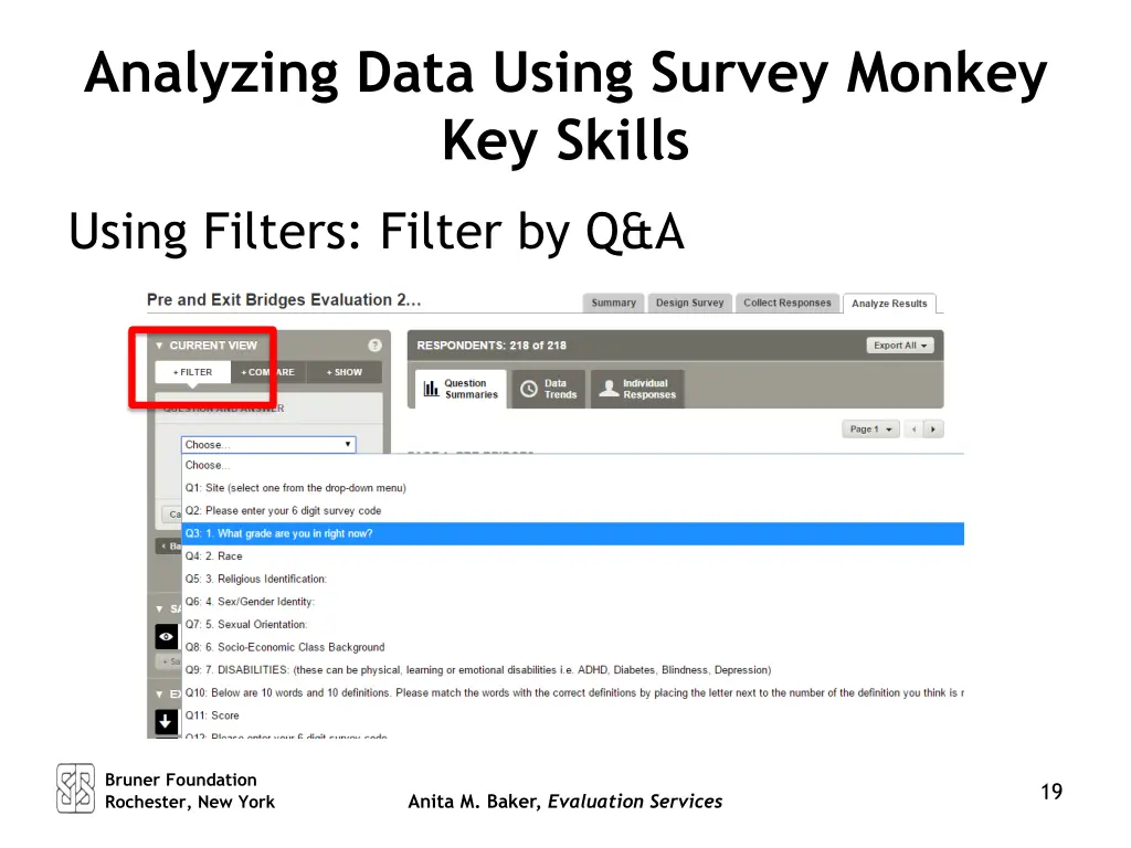 analyzing data using survey monkey key skills 3