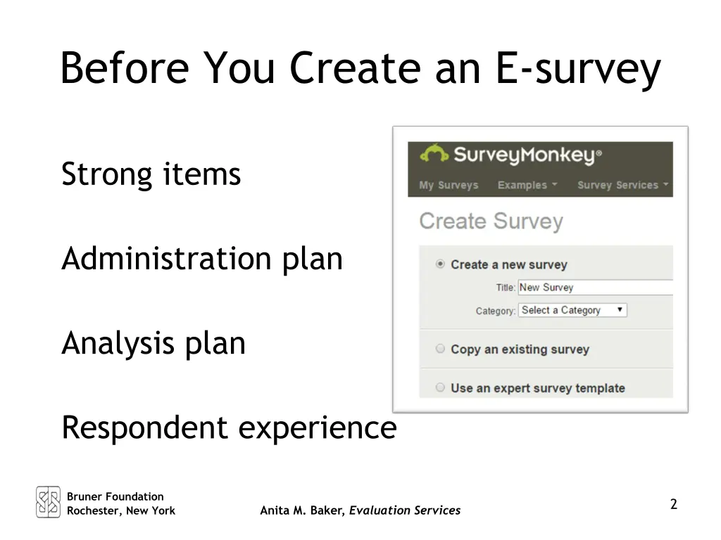 before you create an e survey