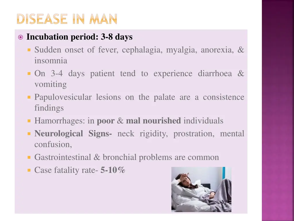 disease in man