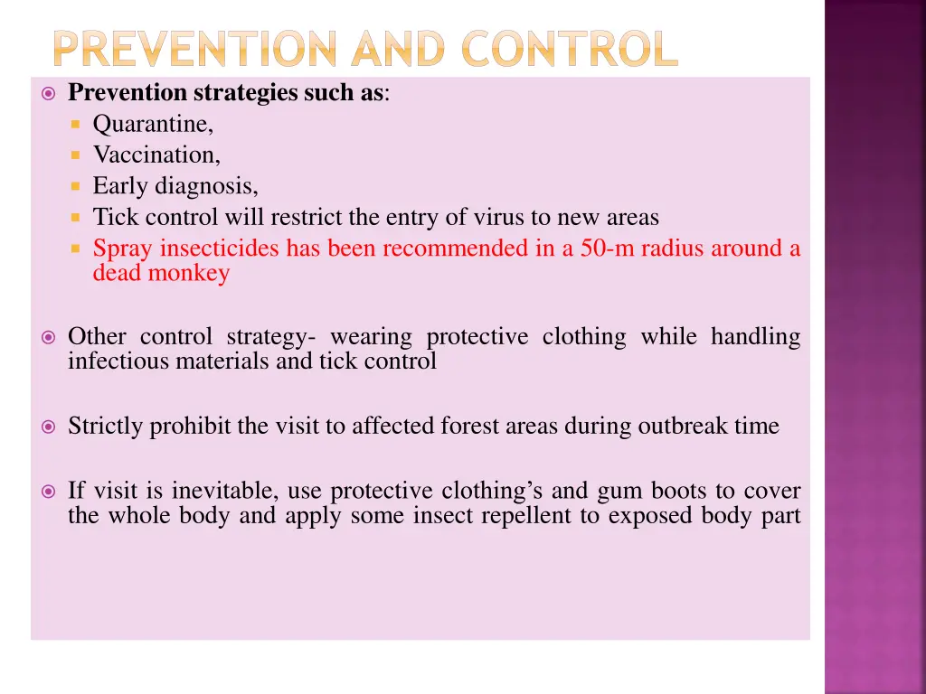 prevention and control prevention strategies such