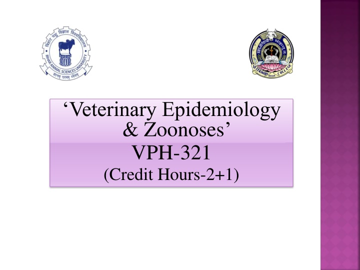 veterinary epidemiology zoonoses vph 321 credit