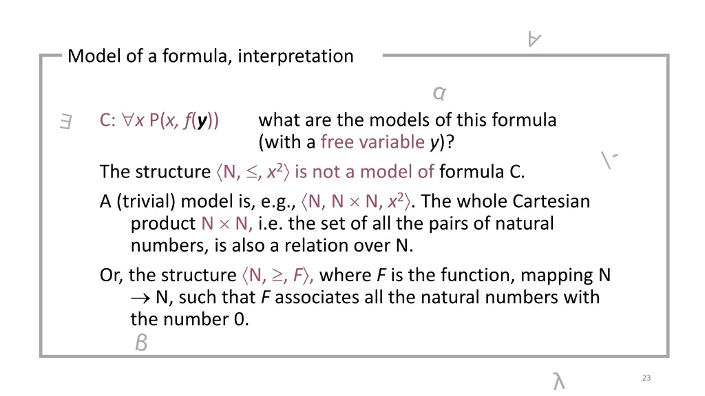 model of a formula interpretation 2