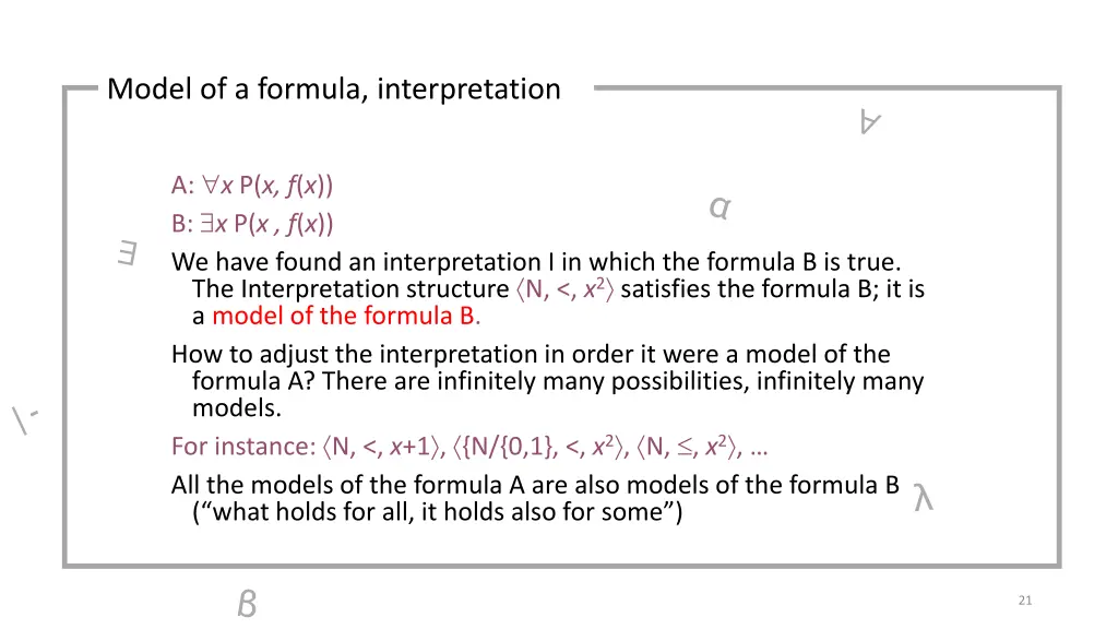 model of a formula interpretation