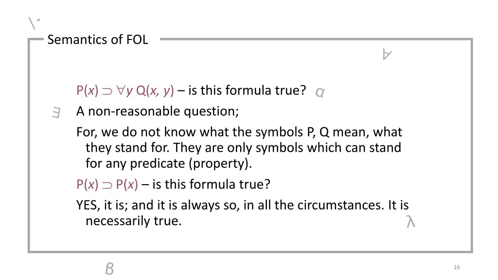 semantics of fol