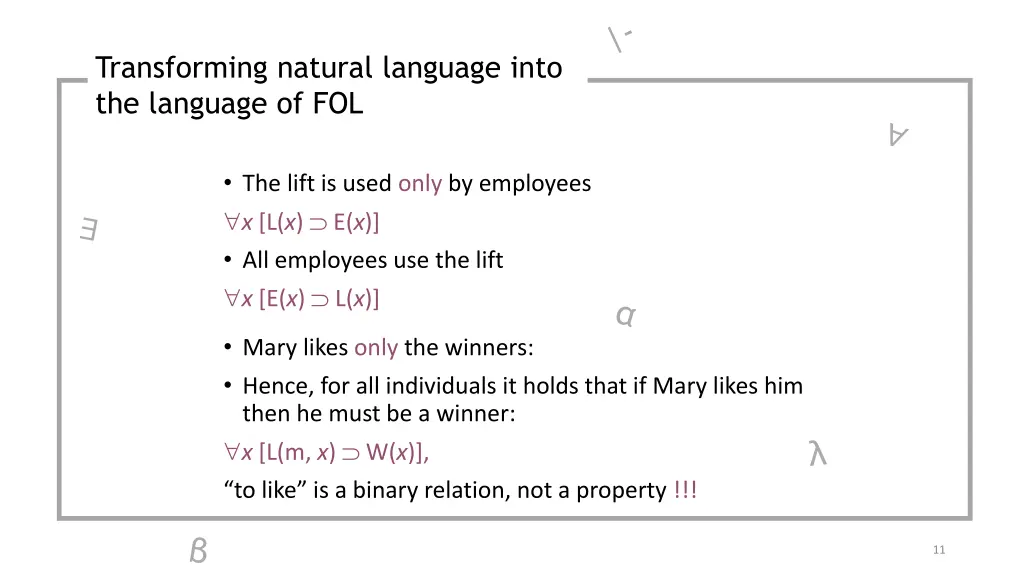 transforming natural language into the language 2