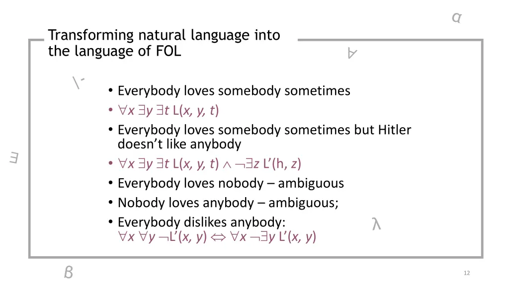 transforming natural language into the language 3