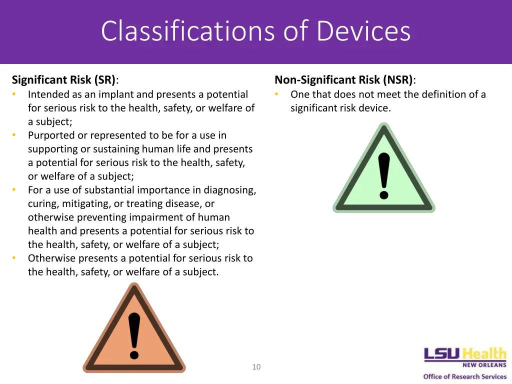 classifications of devices