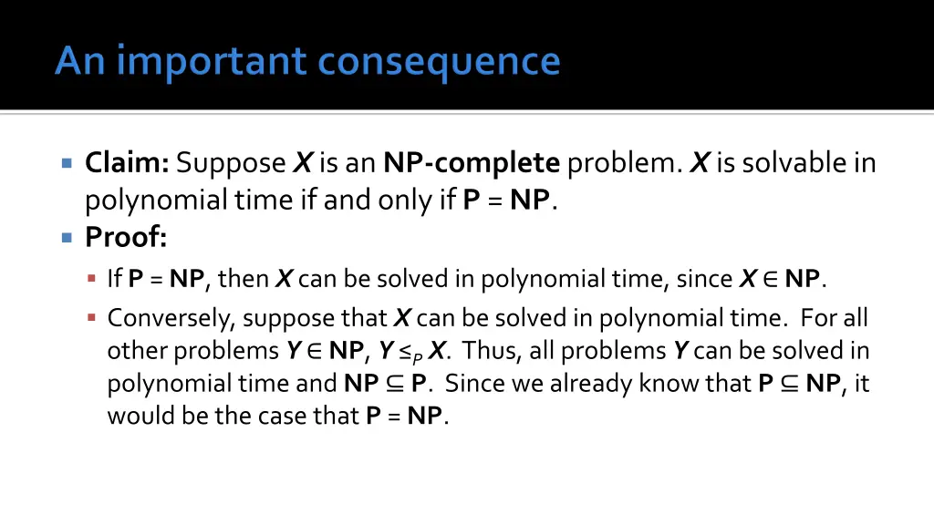 claim suppose x is an np complete problem