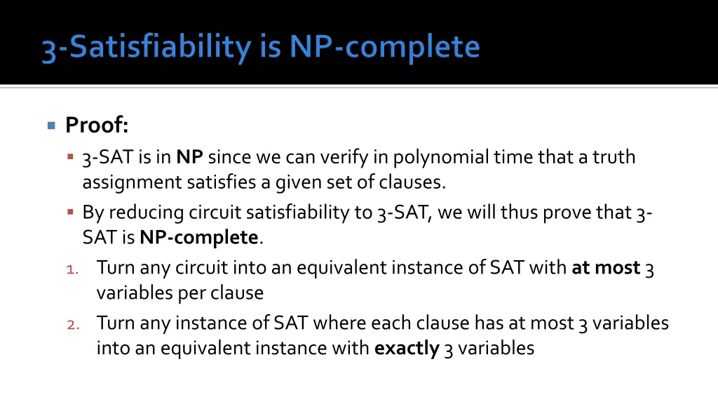 proof 3 sat is in np since we can verify