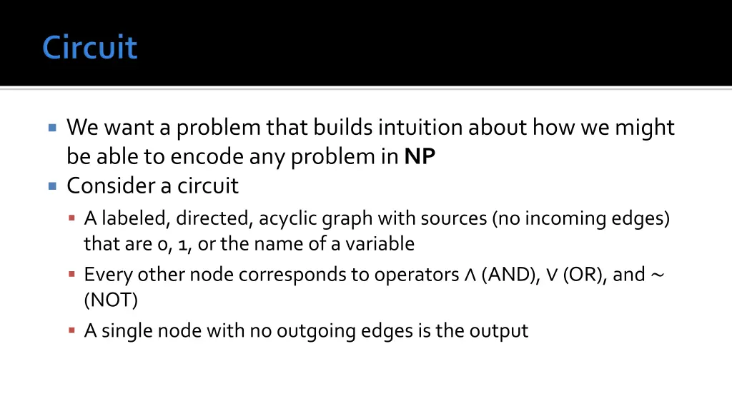 we want a problem that builds intuition about