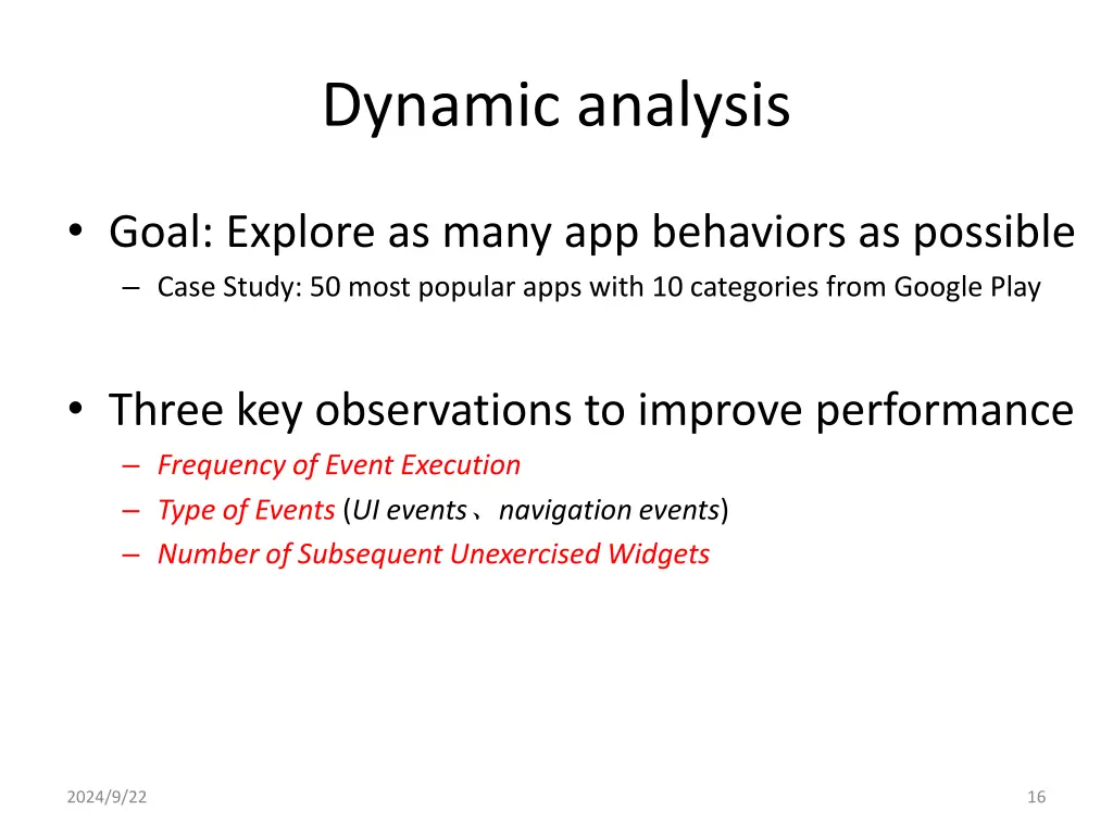 dynamic analysis