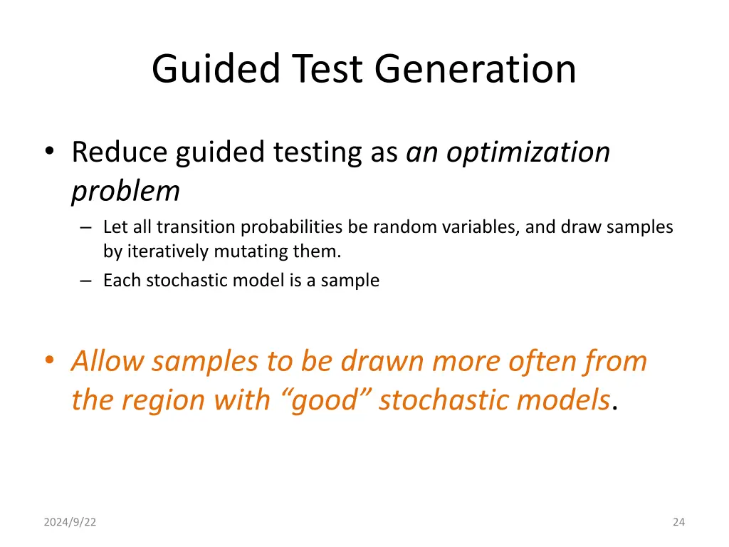 guided test generation