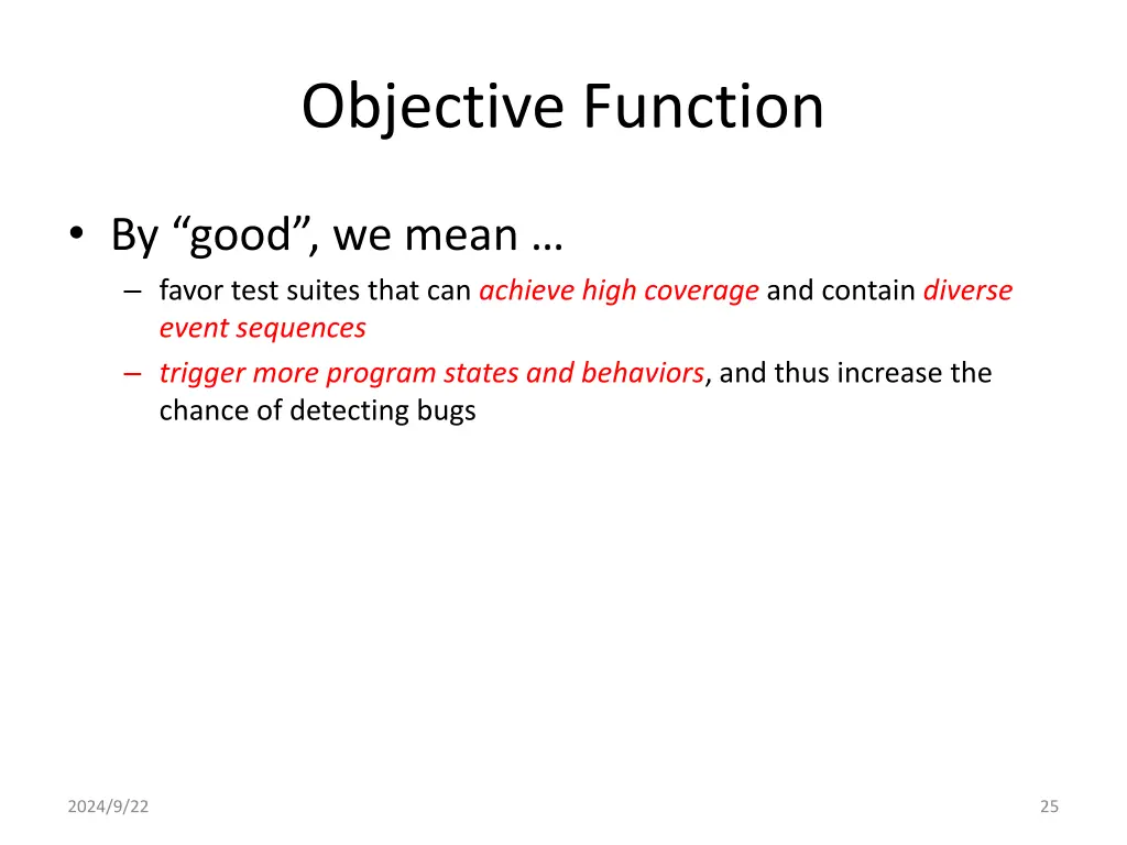 objective function