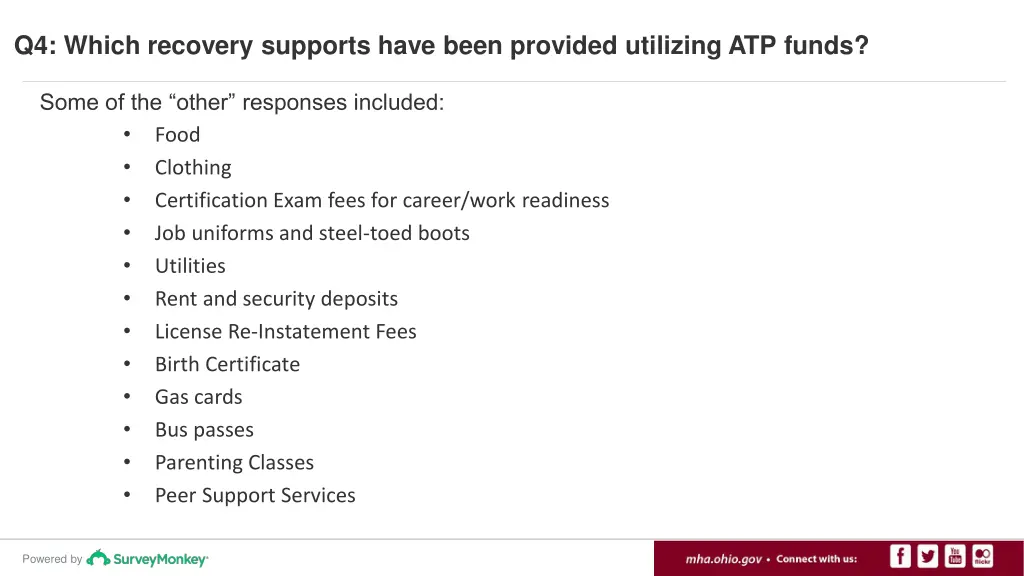 q4 which recovery supports have been provided 1