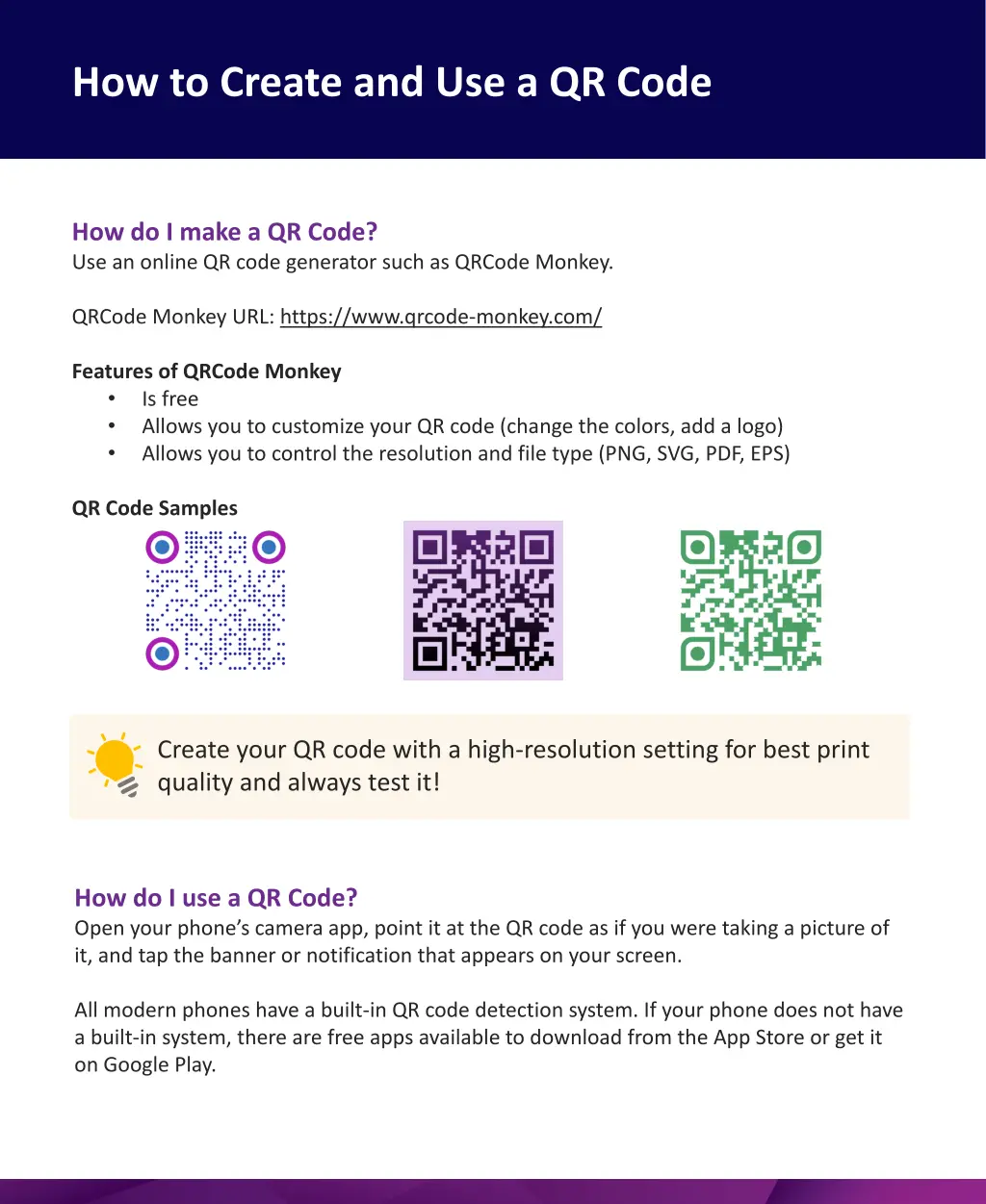 how to create and use a qr code