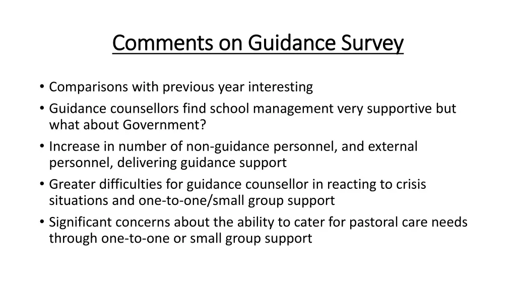 comments on guidance survey comments on guidance