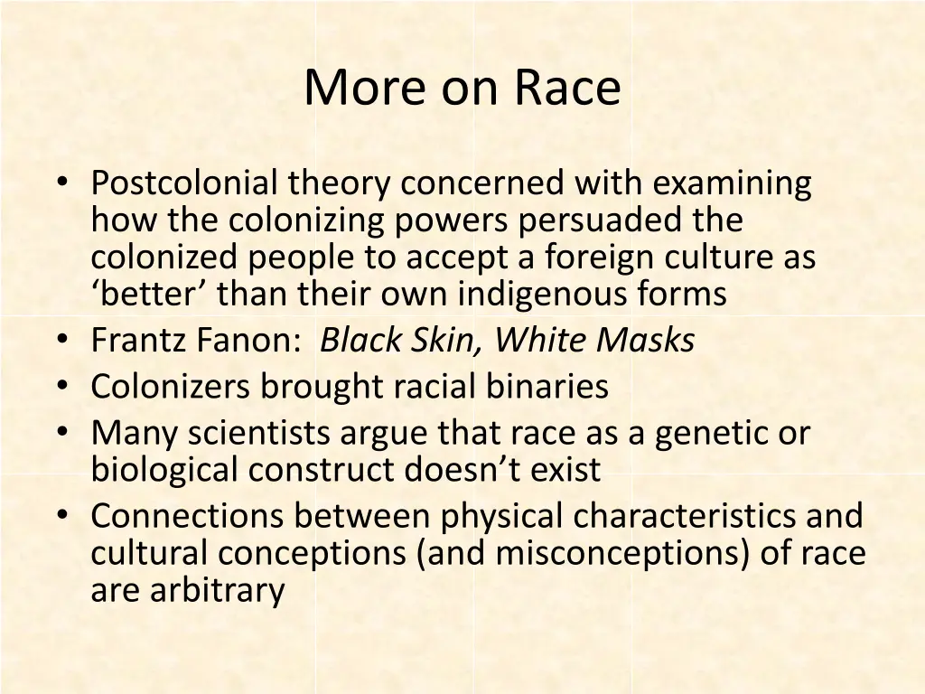 more on race