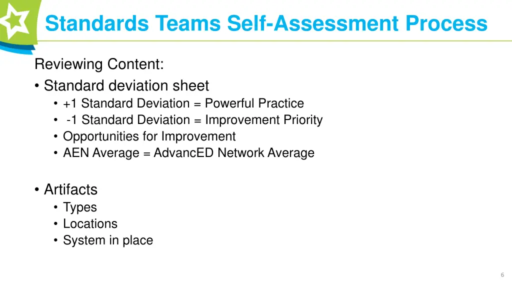 standards teams self assessment process 4